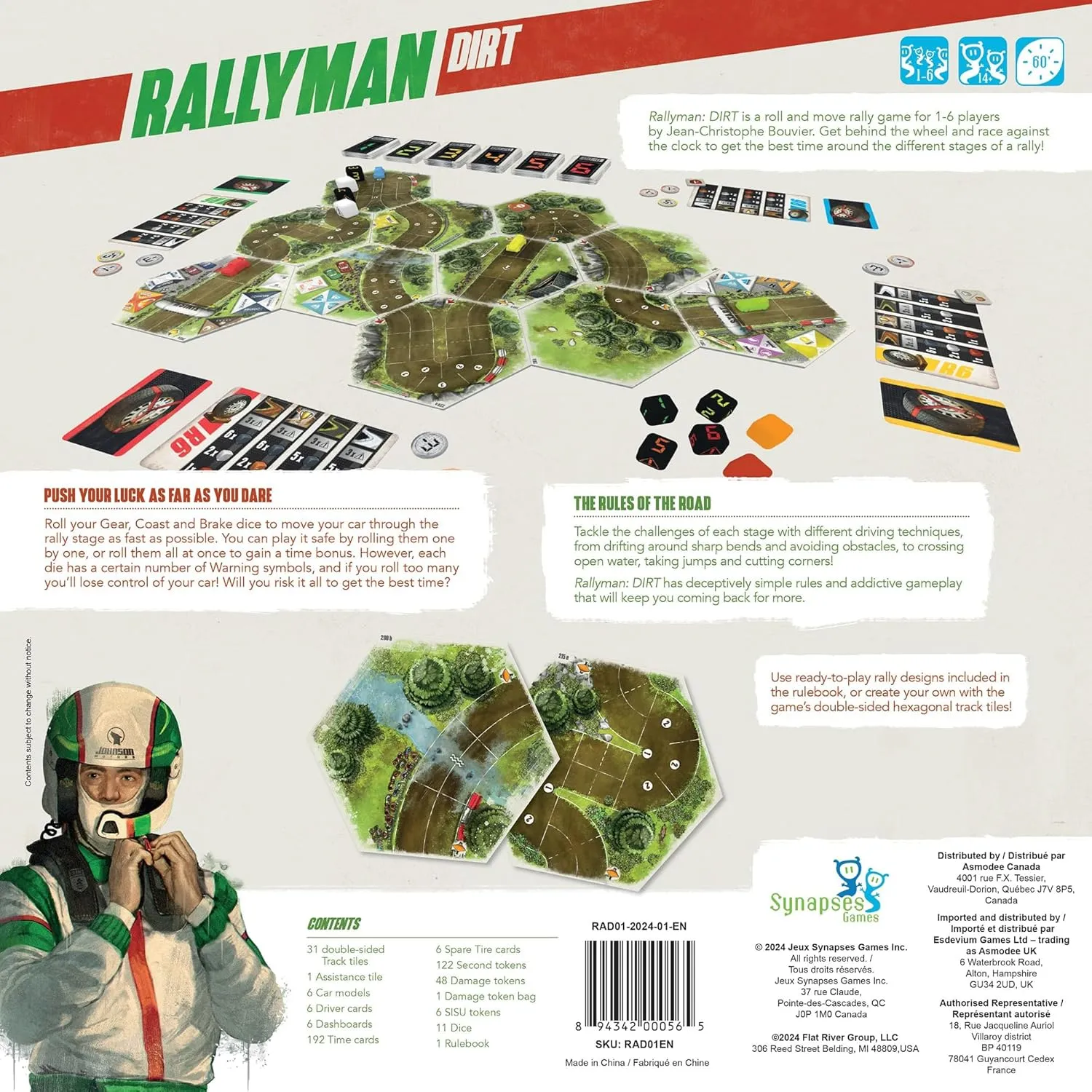 | Rallyman: DIRT | Strategy Board Game | Race Cars with Dice | 1 to 6 Players | 60 Minutes | Ages 10 