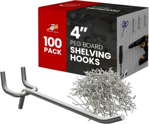 100 PC PEG Board Hooks 4 inch Pegboard Hooks 4" Length Wholesale Lot