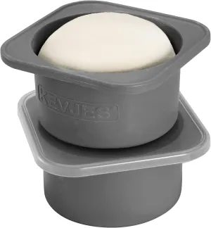1000ml PLUS Pizza Sourdough Proofing Containers with Air-tight Lids for DIY family Artisan Pizza,Bread,Bagel-Food Grade Silicone -Freezer, Fridge, Dishwasher Safe-2 Pack (Space Grey)