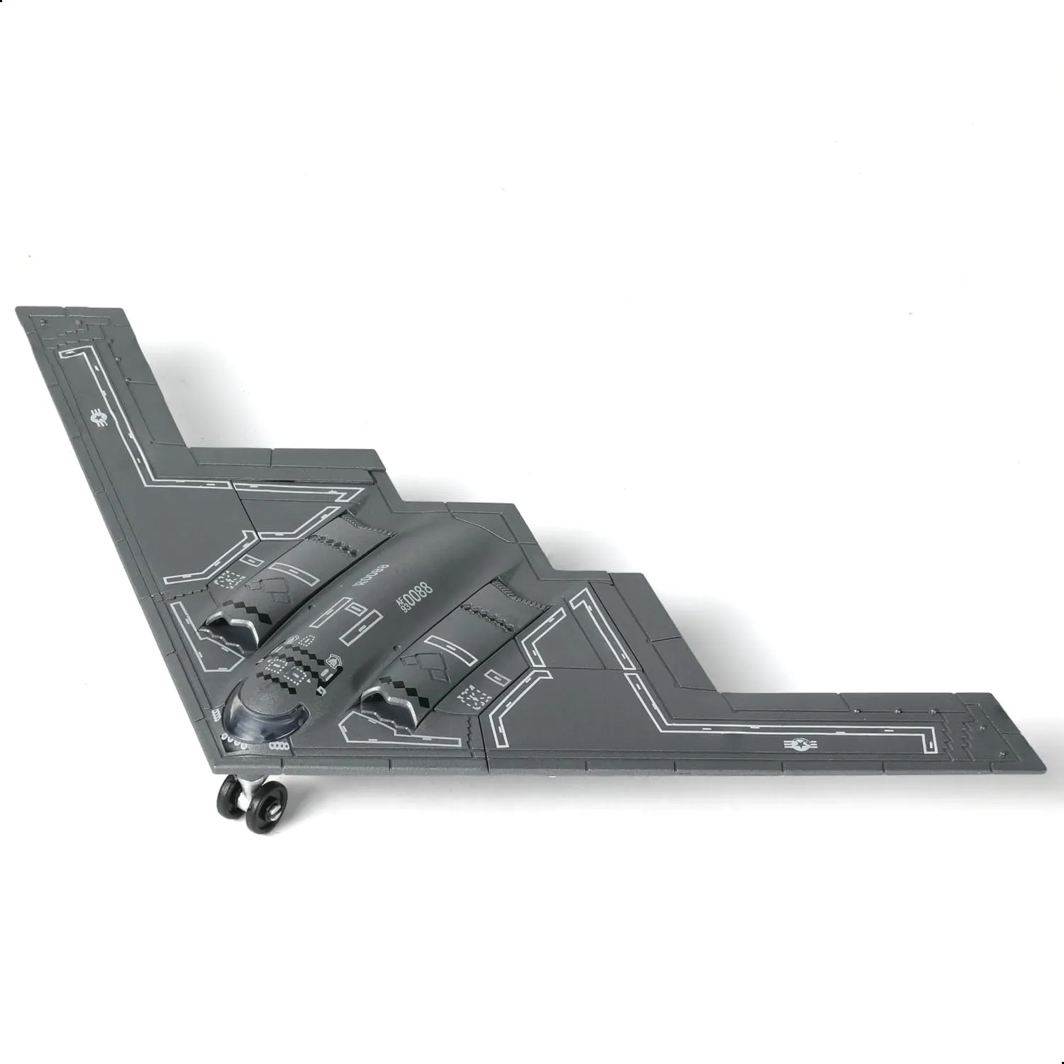 1/200 Scale B-2 Spirit Military Aircraft Toy Quick Build Model USAF Stealth Strategic Heavy Bomber Plastic Building Airplane Model Kit Gift for Adults and Kids (20 Pieces)