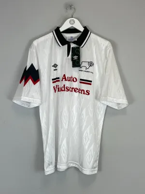 1991/93 DERBY COUNTY *BNWT* RE-ISSUE HOME SHIRT (L) UMBRO