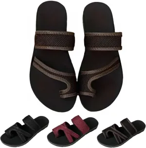 2024Women's Hollow Mesh Slide Sandals, Summer Comfy Non Slip Flat Loop Toe Shoes Arch Support Peep Toe Slippers