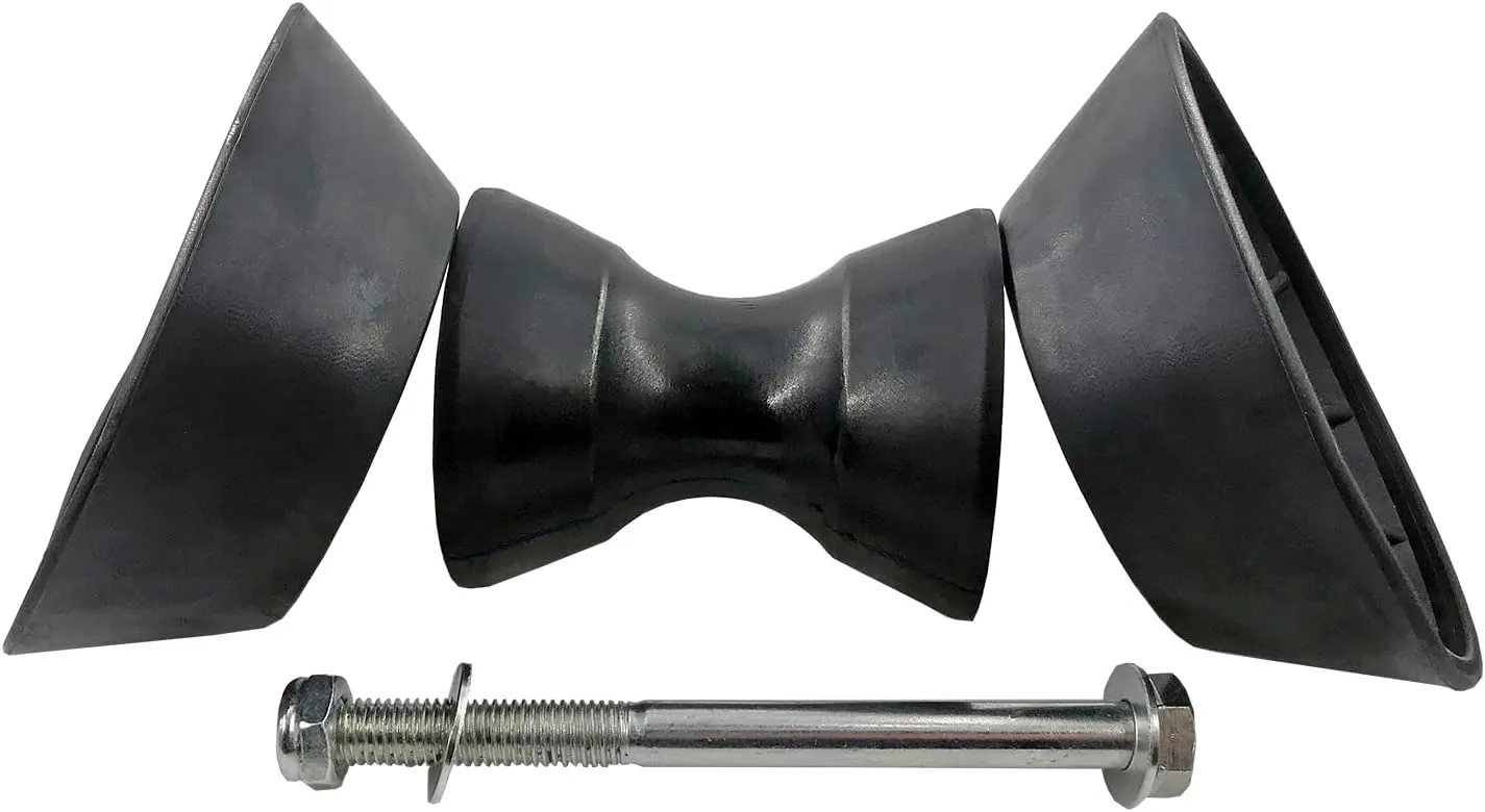3 Inch 4Inch Boat Trailer Roller Assembly Bow Stop Bell Roller with 1/2 Inch Shaft, 3 Inch Roller fits 3 Inch Bracket, 4 Inch Roller fits 4 Inch Bracket, Polyurethane