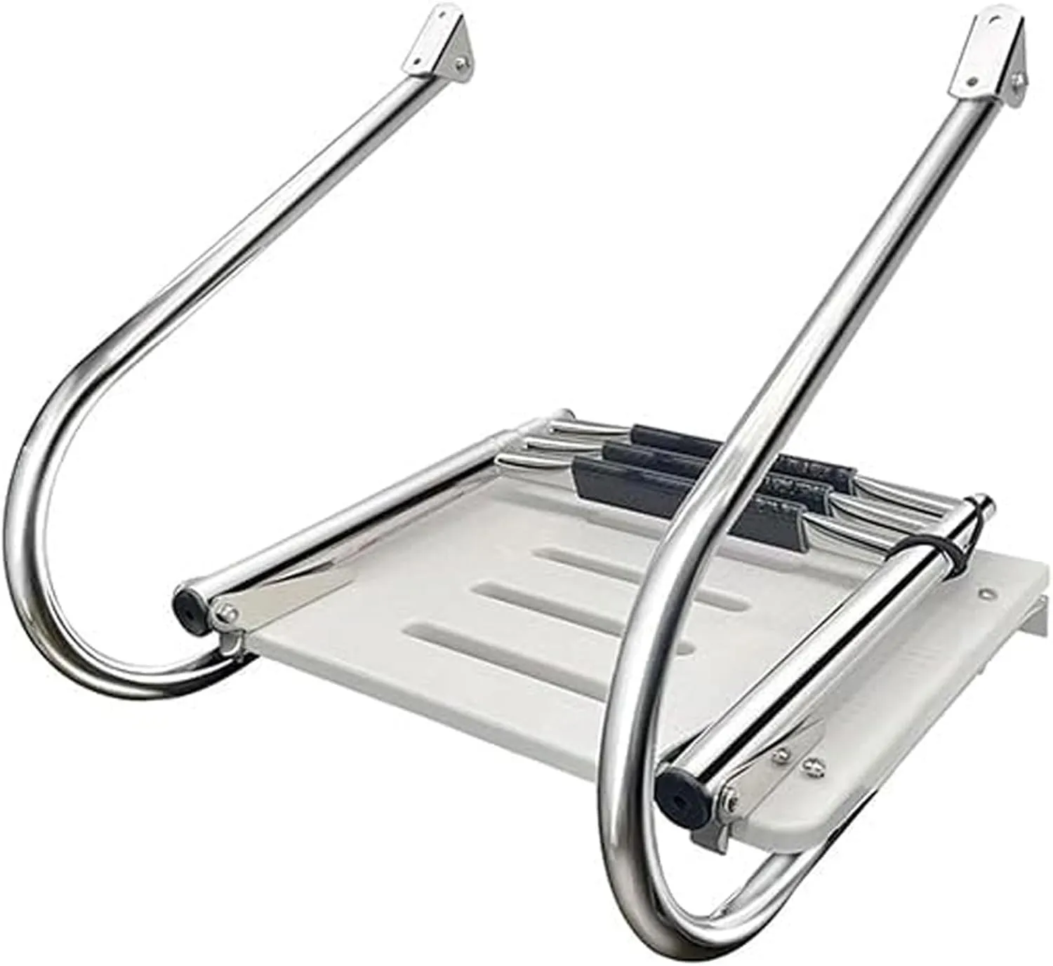 3-Step ABS New Telescoping Boat Ladder | Stainless Steel Swim Platform with Handrails | 400lb Capacity | Collapsible for Pontoon, Dock & Yacht
