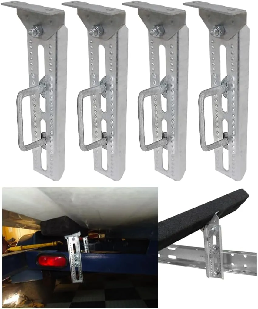 4 Sets 8in Heavy Duty Galvanized Swivel Top Boat Trailer Bunk Brackets with Hardware for 2"X3", 1.5"X3" Crossmember - Boat Trailer Lift Parts - Jet Ski Trailer Parts