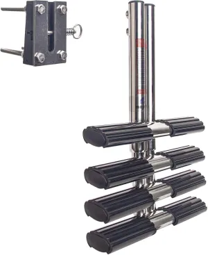4-Step Stainless Steel Dive Ladder - Heavy Duty Telescoping Boat Ladder for Marine, Yacht, RV & Camper