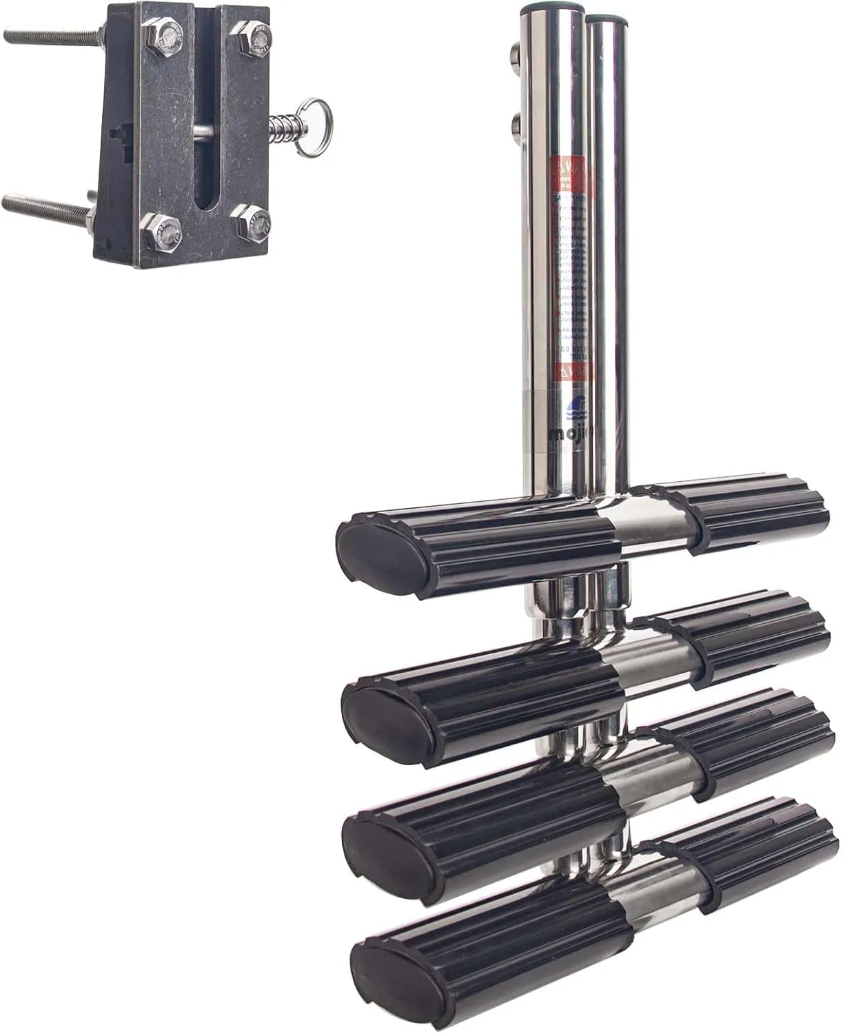 4-Step Stainless Steel Dive Ladder - Heavy Duty Telescoping Boat Ladder for Marine, Yacht, RV & Camper