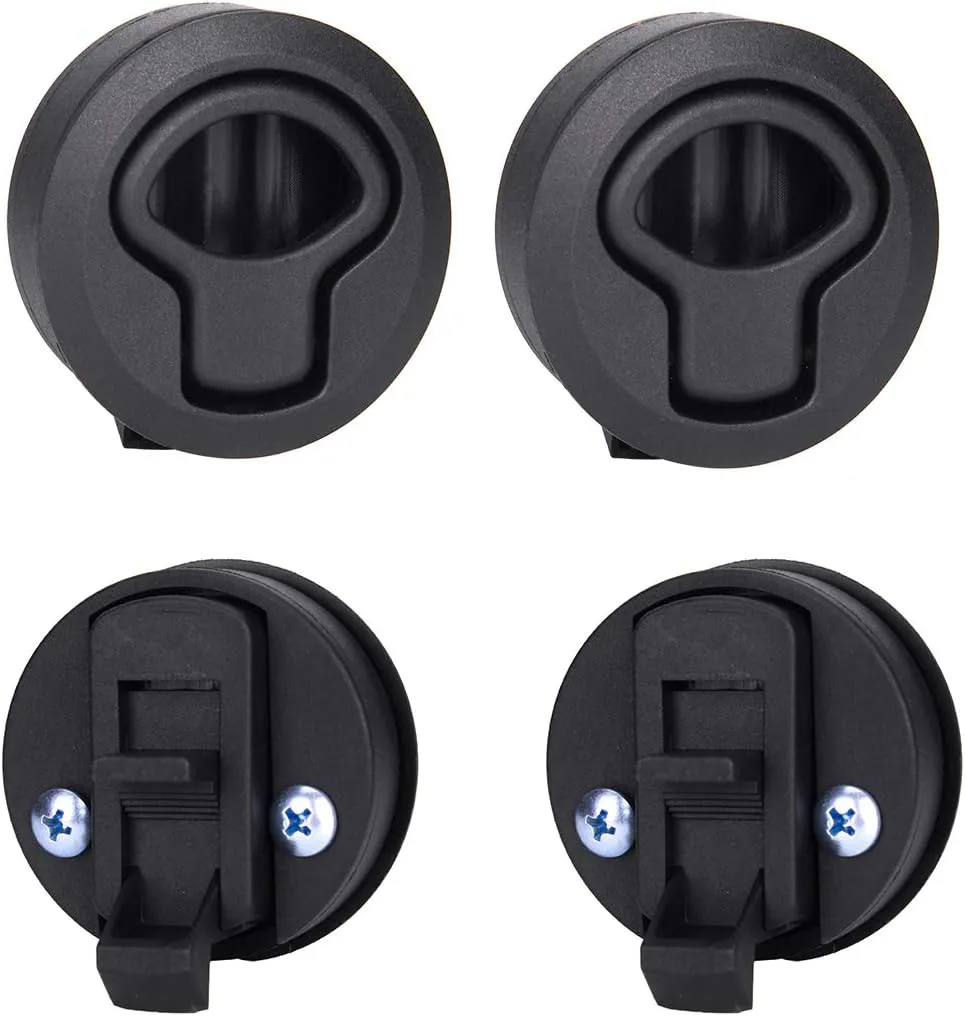 4PC Round Slam Latch Hatch Push-to-Close Latch Nylon Flush Door Pull Latch Non-Locking Style Replacement for M1-63 RV Marine Boat Deck Hatch Door