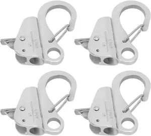 4Pcs Boat Anchor Hook Sliding Hook, Stainless Steel Boat Anchor Hook, 3/8 to 5/8 Inch Opening 316 Stainless Steel Boat Anchor Quick Release Clip