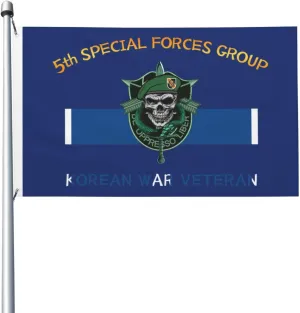 5th Special Forces Group Korean War Veteran 3x5 FT Flag - Vivid Printing, Indoor Outdoor Banner with Brass Grommets