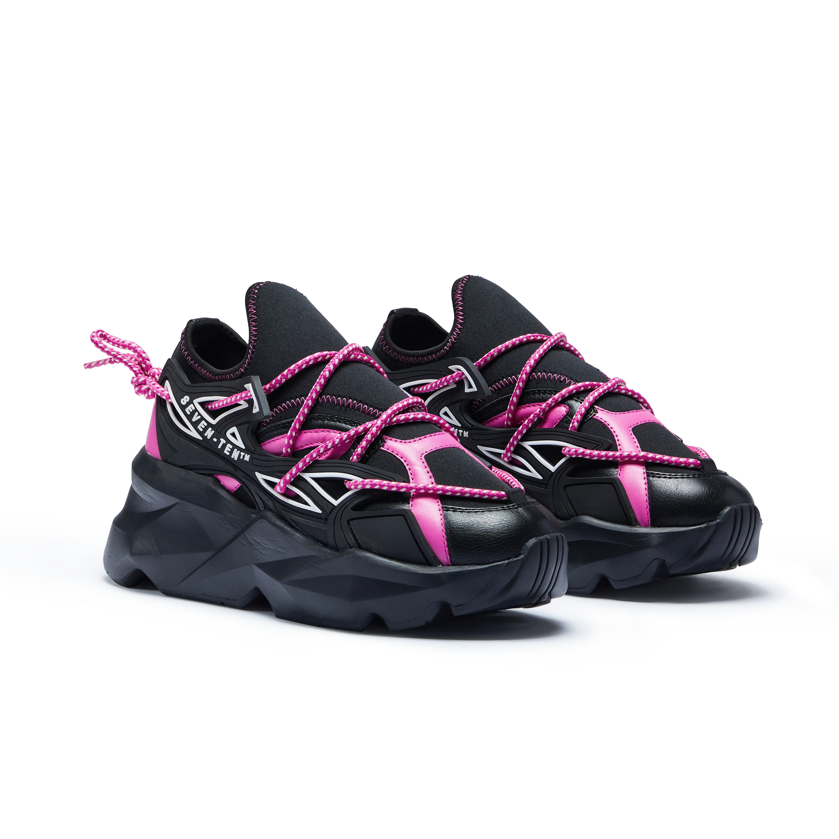 743 Flamink Pink & Black Chunky Sneakers