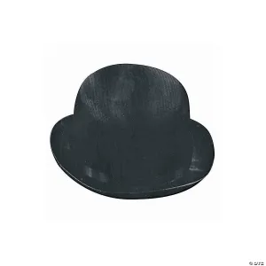 Adults Black Faux Silk Derby Hat