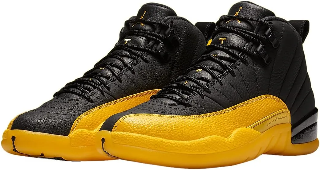 AIR JORDAN mens Men's Jordan Retro 12 "University Gold" Black/University Gold-black