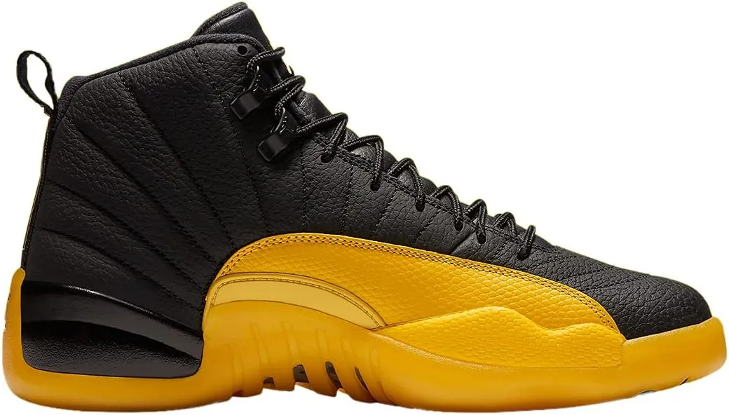 AIR JORDAN mens Men's Jordan Retro 12 "University Gold" Black/University Gold-black