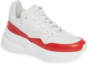 Alexander McQueen Pelle S. Gomma White & Red Oversized Sneakers Sz 40.5