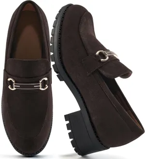 Alicegana Platform Loafers for Women Fashion: Comfortable Suede Chunky Penny Loafer Casual Slip on Dress Business Work Shoes