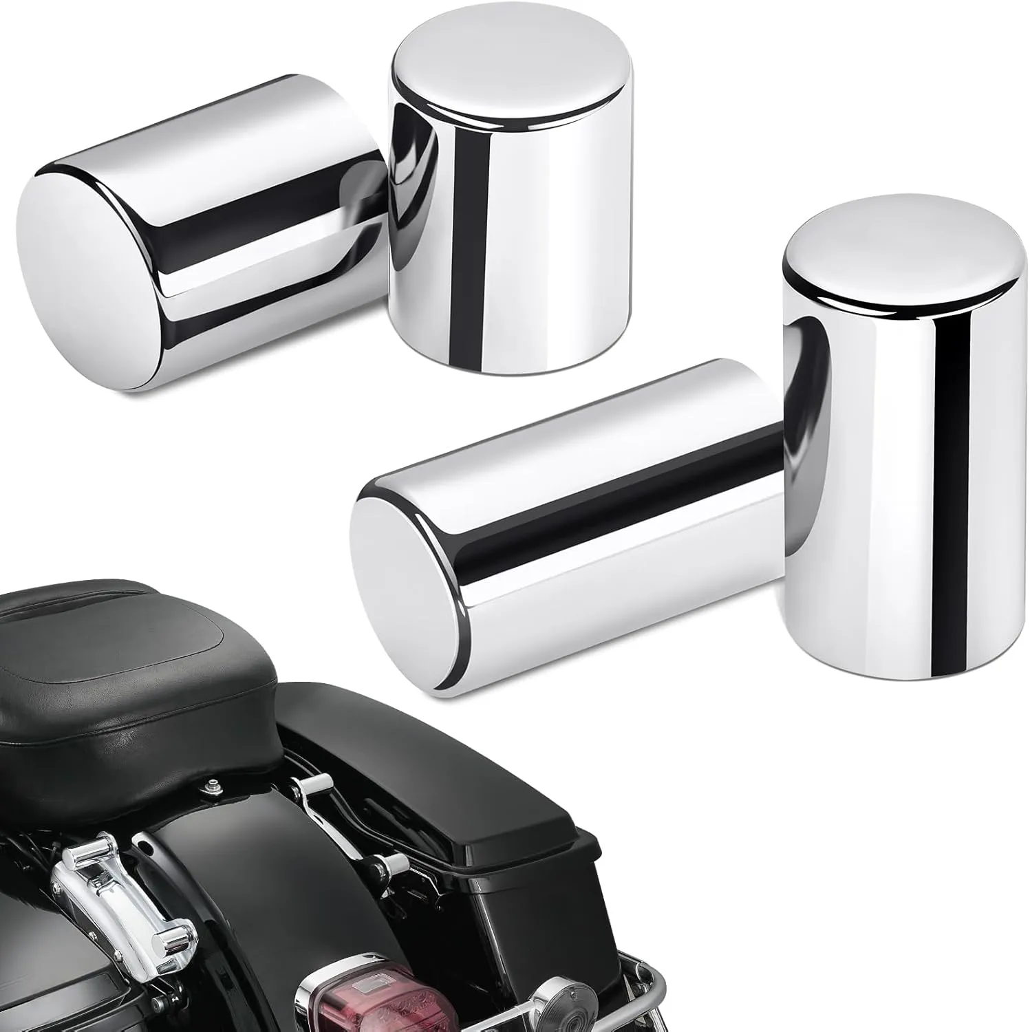 Amazicha Chrome Docking Hardware Covers Kit 4 PCS Compatible for Harley Davidson Touring Street Glide, Electra Glide, Road Glide, Road King 2009-Later
