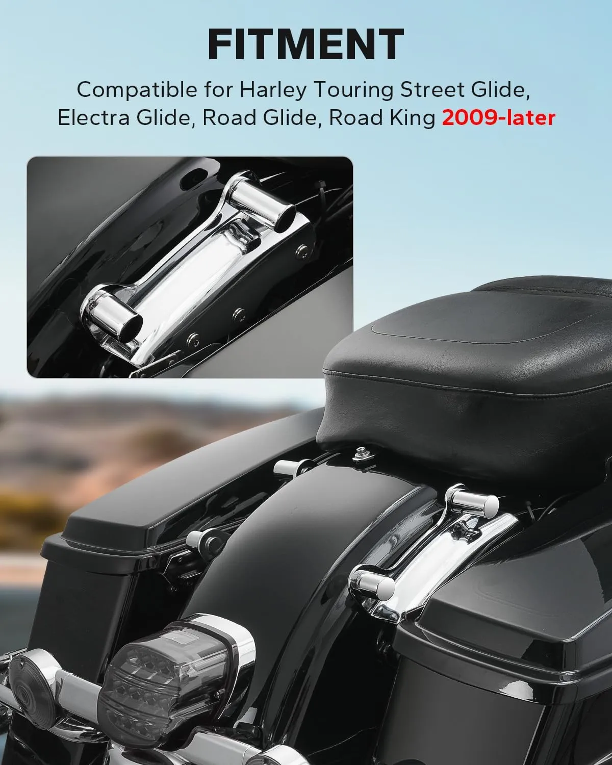 Amazicha Chrome Docking Hardware Covers Kit 4 PCS Compatible for Harley Davidson Touring Street Glide, Electra Glide, Road Glide, Road King 2009-Later