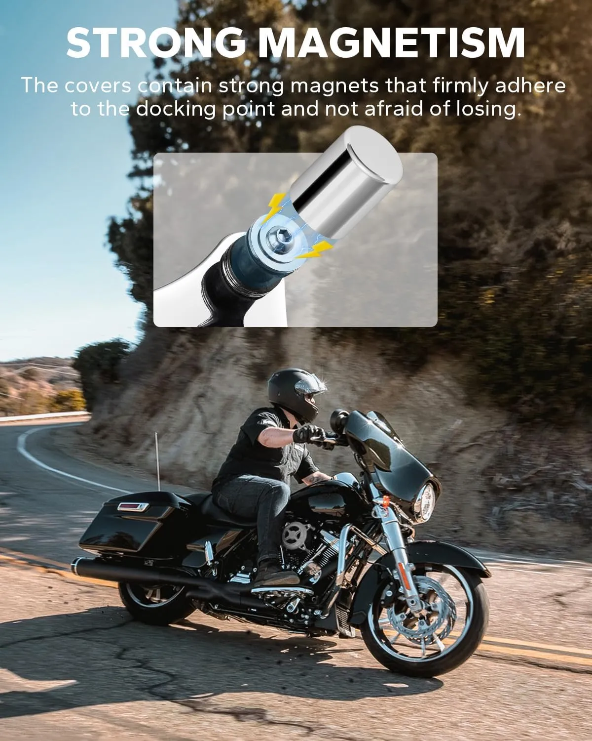 Amazicha Chrome Docking Hardware Covers Kit 4 PCS Compatible for Harley Davidson Touring Street Glide, Electra Glide, Road Glide, Road King 2009-Later