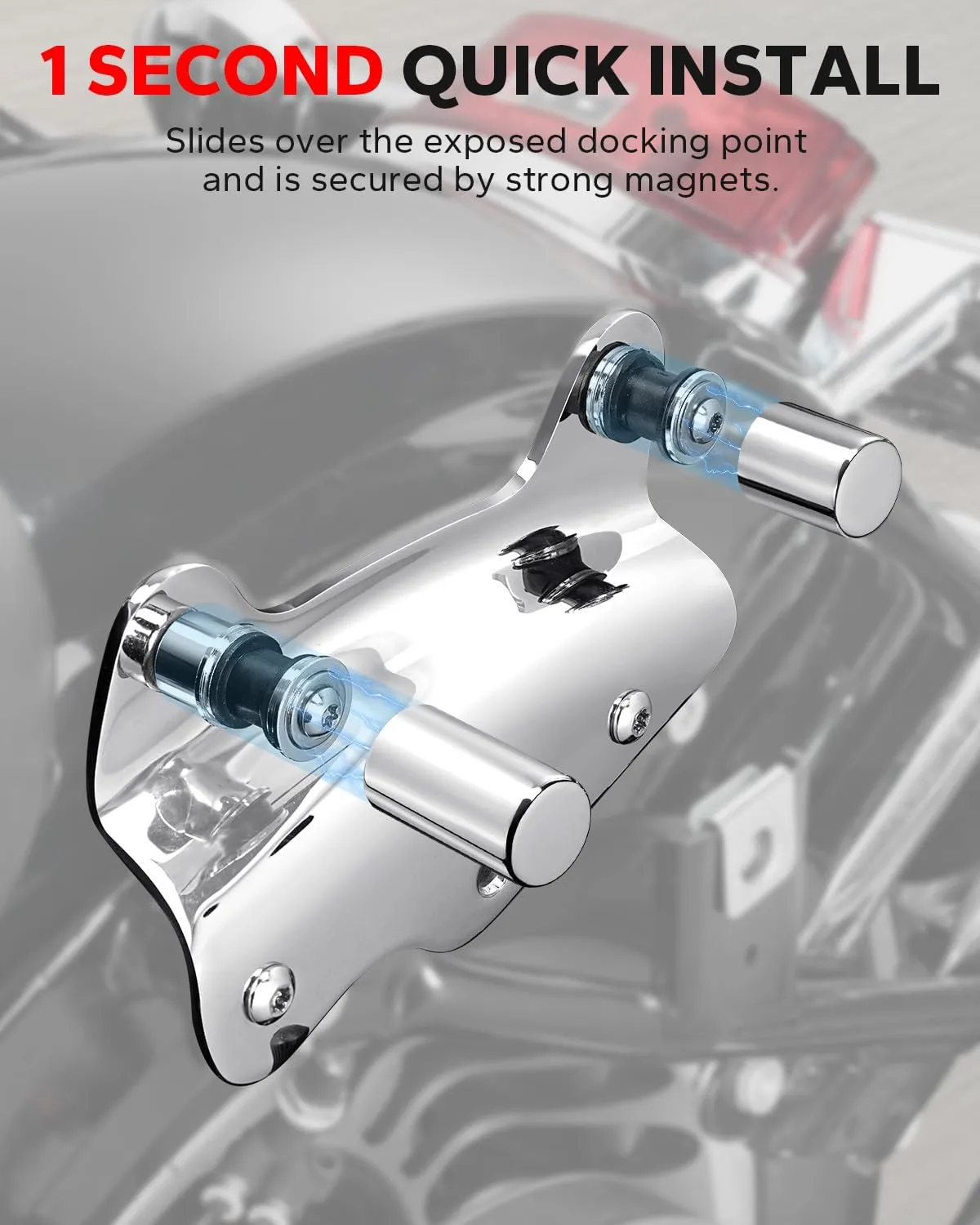 Amazicha Chrome Docking Hardware Covers Kit 4 PCS Compatible for Harley Davidson Touring Street Glide, Electra Glide, Road Glide, Road King 2009-Later