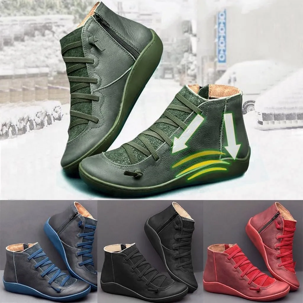 Ankle Boots for Women Arch Support Womens Low Heel Fashion Lace Up Zipper Booties Cowboy Cowgirl Walking Short Bootie