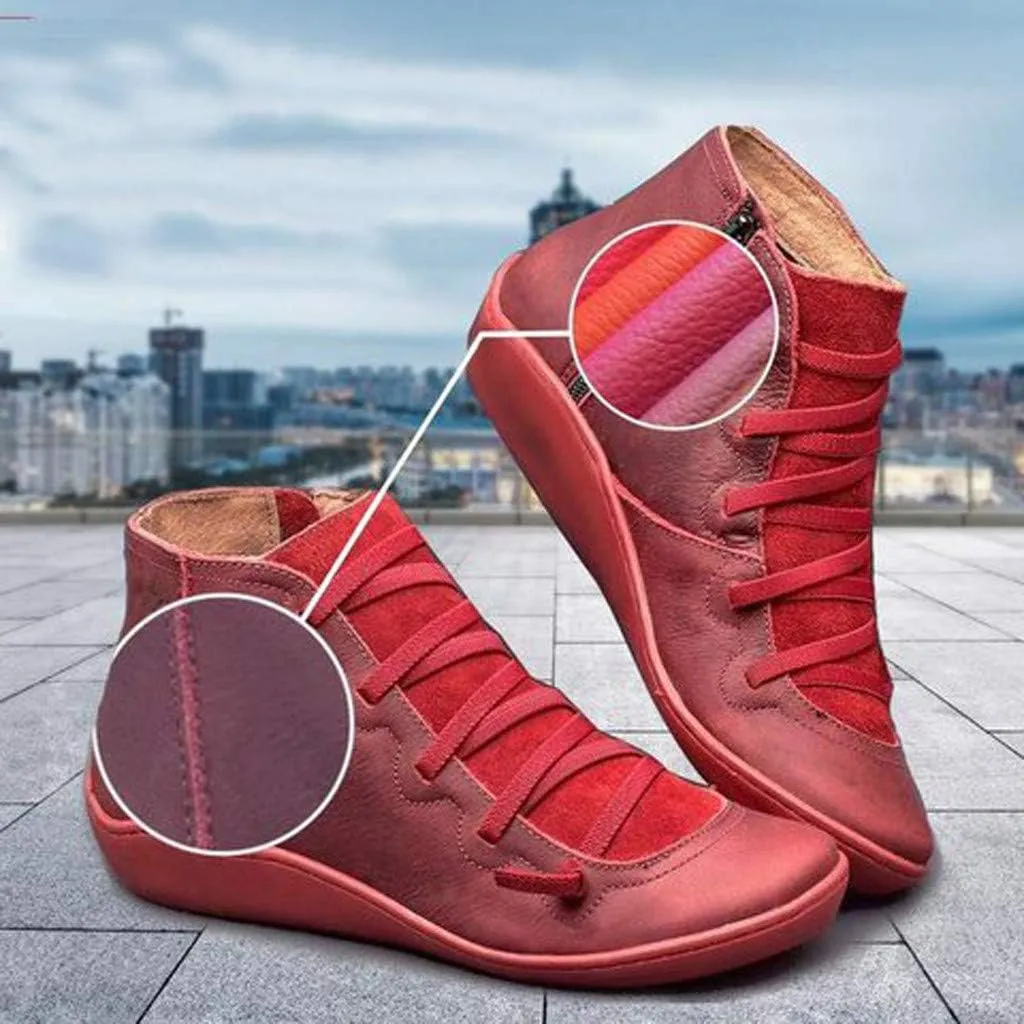 Ankle Boots for Women Arch Support Womens Low Heel Fashion Lace Up Zipper Booties Cowboy Cowgirl Walking Short Bootie