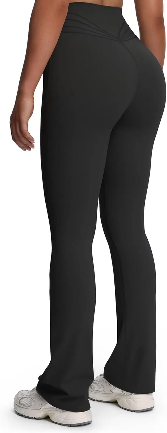 Aoxjox Flare Leggings for Women Trinity Tummy Control High Waisted Wide Leg Yoga Pants 29"/31"/33"