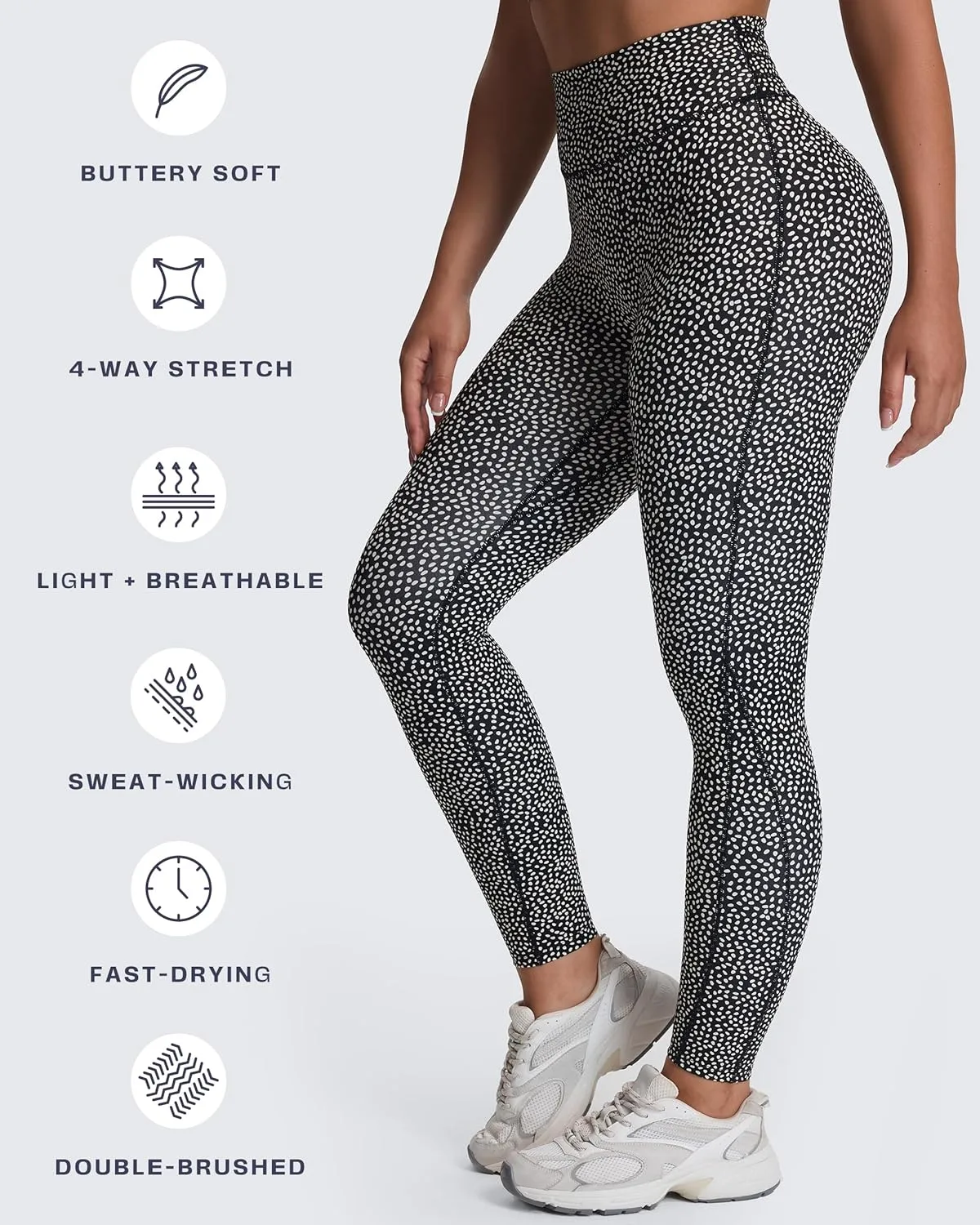 Aoxjox High Waisted Workout Leggings for Women Trinity Yoga Pants 26.5"