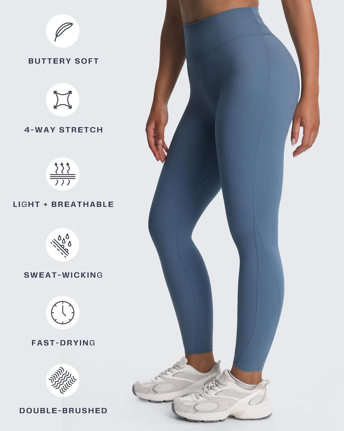 Aoxjox High Waisted Workout Leggings for Women Trinity Yoga Pants 26.5"