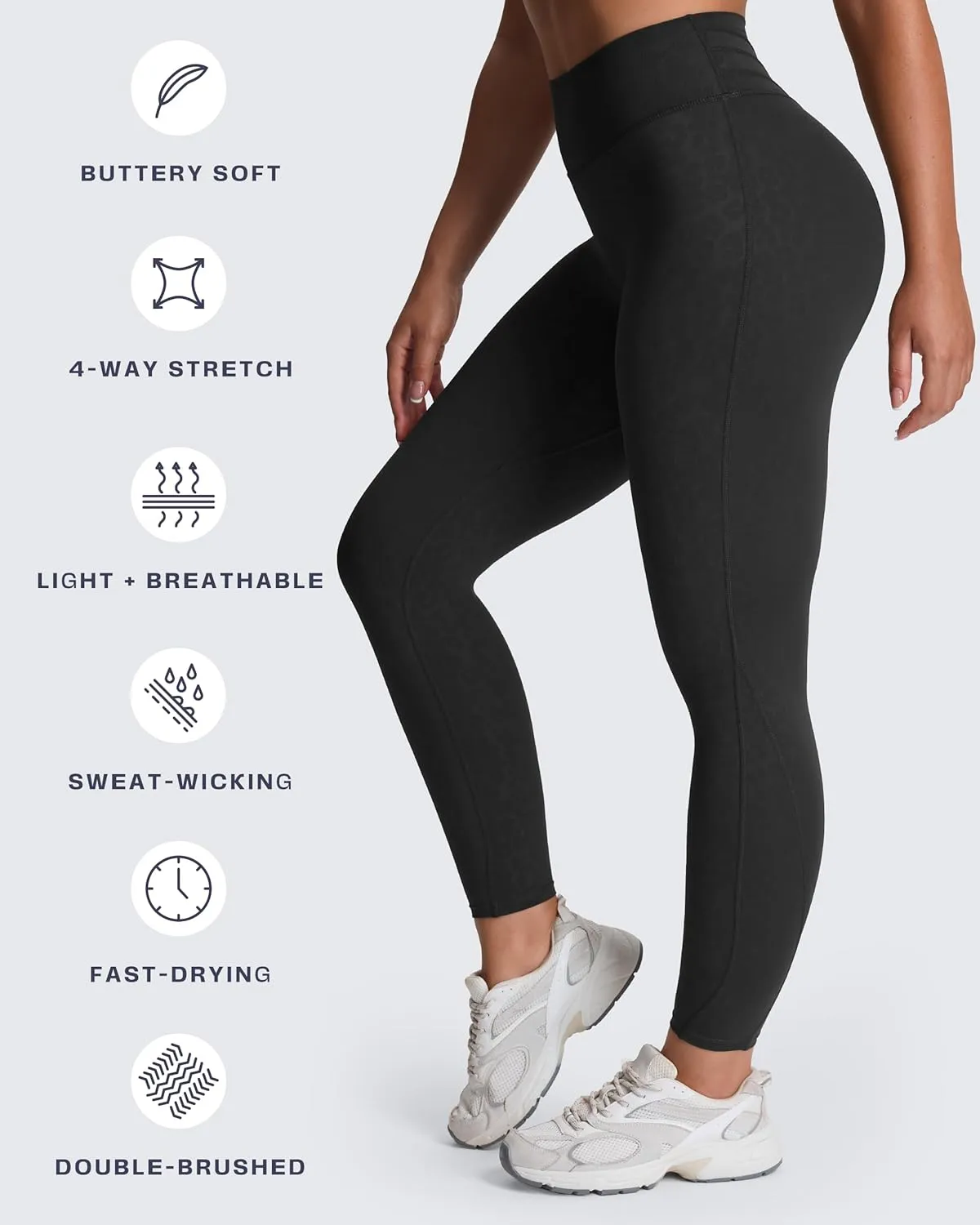 Aoxjox High Waisted Workout Leggings for Women Trinity Yoga Pants 26.5"