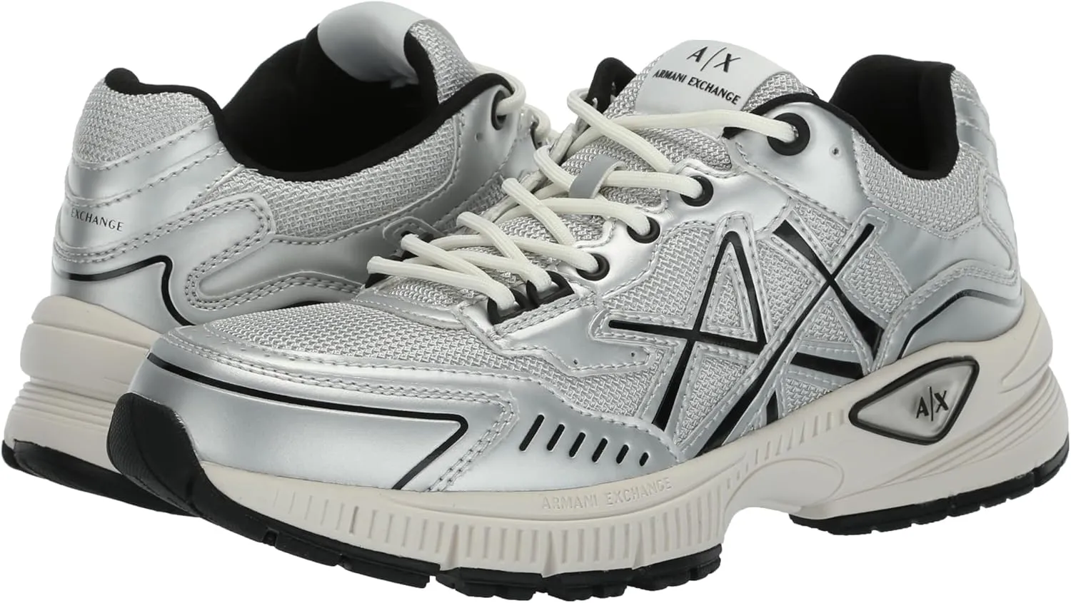 Armani Exchange Men's Metallic Chunky Logo Sneaker