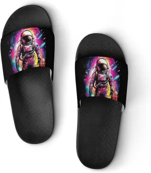 Astronaut Universe Fantasy Glaxy House Sandals Non Slip Slippers Quick Drying Bathroom Shower Shoes for Women Men