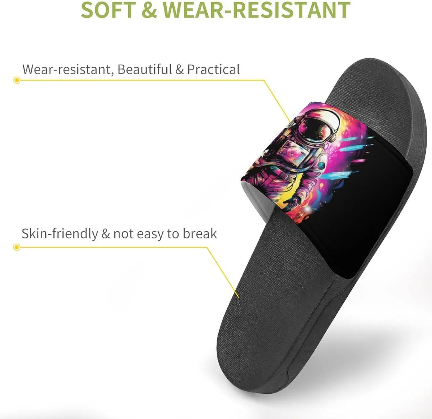 Astronaut Universe Fantasy Glaxy House Sandals Non Slip Slippers Quick Drying Bathroom Shower Shoes for Women Men