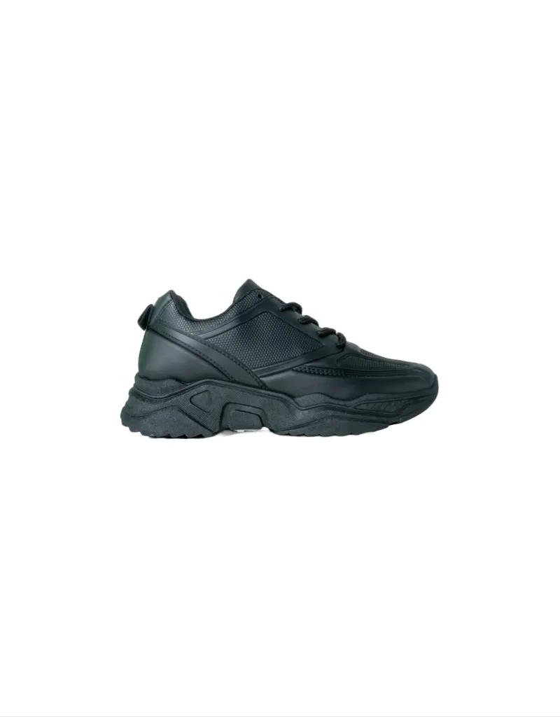 Aurelia Platform Sneaker in Black Mono