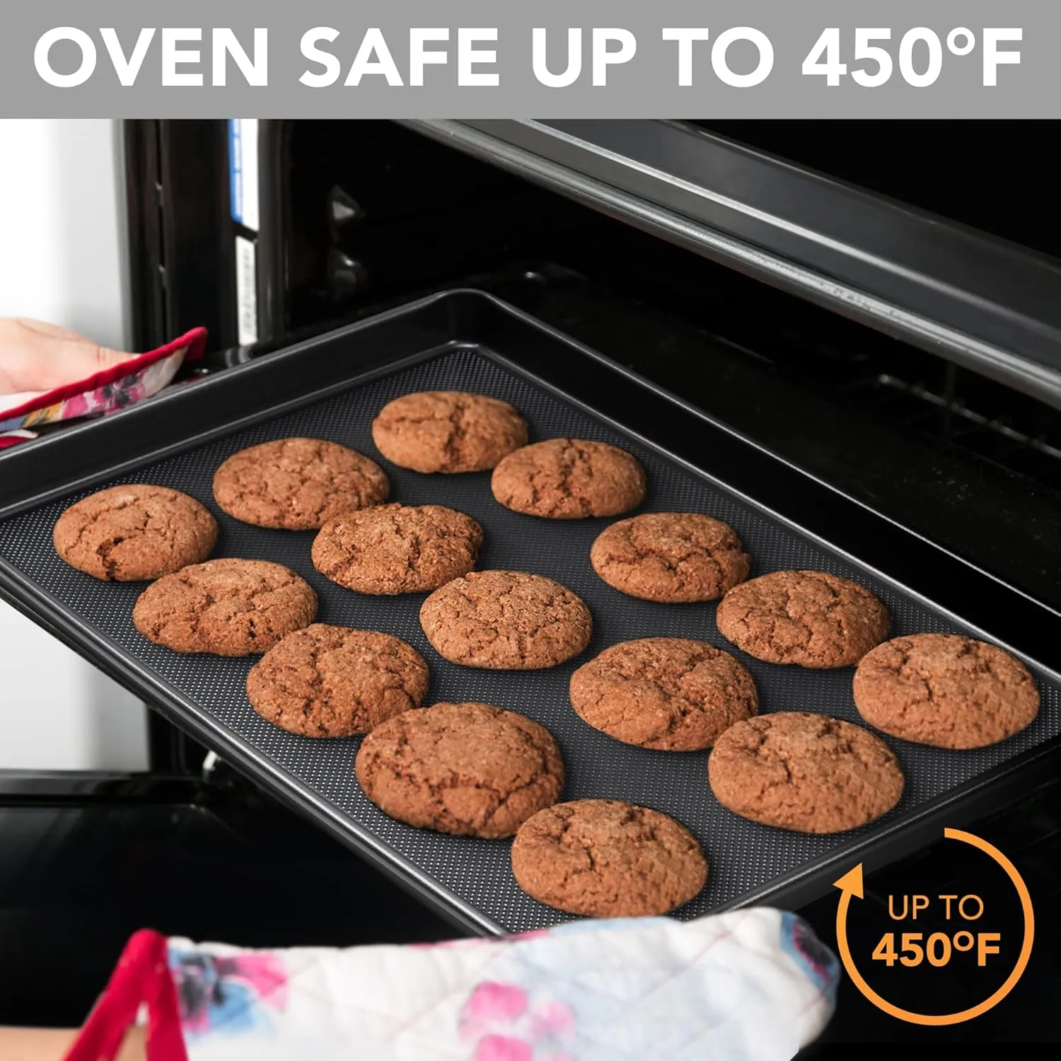 Baking Sheet Pan Set, Nonstick Cookie Sheet for Oven, Carbon Steel Half, Jerry Roll Pan with Diamond Texture Pattern, Heavy Duty Baking Tray, Set of 3