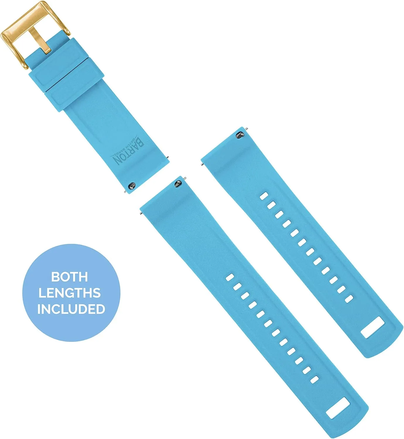 BARTON Elite Silicone Watch Bands - Gold Buckle Quick Release - Choose Color - 18mm, 19mm, 20mm, 21mm, 22mm, 23mm & 24mm Watch Straps