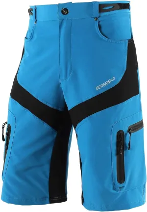 BERGRISAR Men's Cycling Shorts Loose Fit Mountain Bike Shorts with 6 Pockets