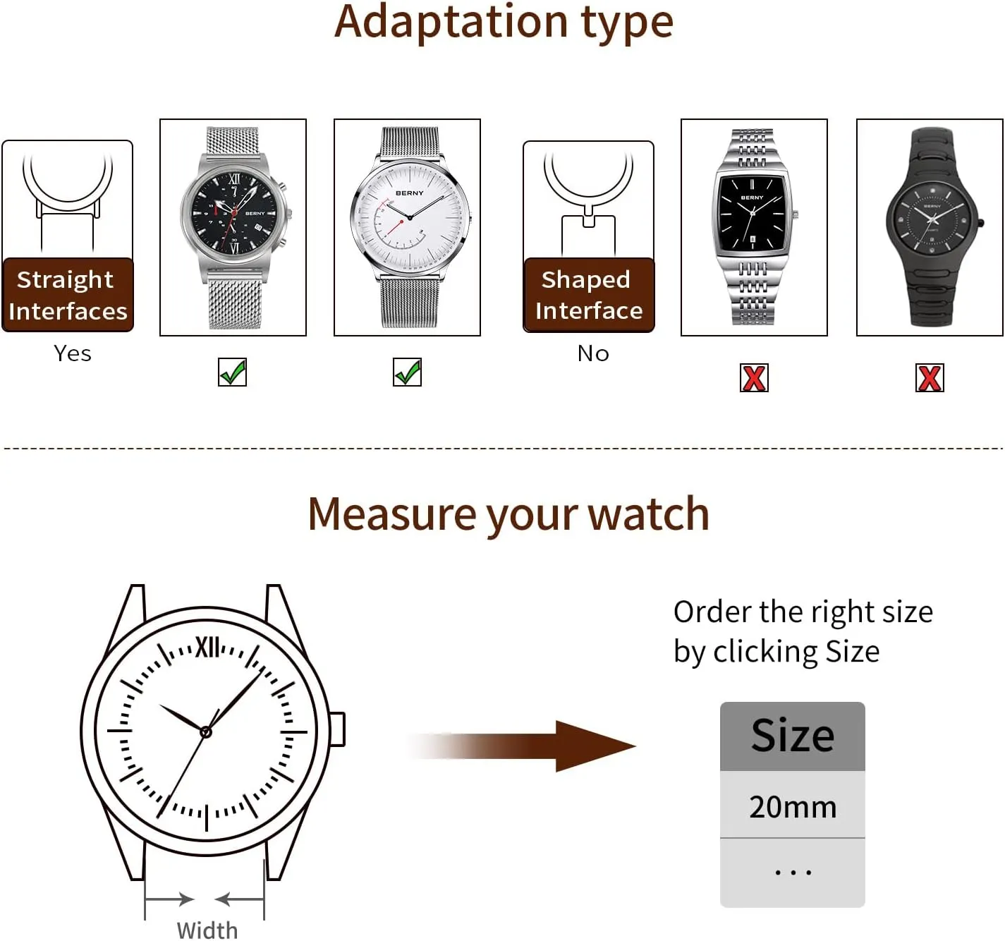 BERNY Stainless Steel Mesh Watch Band for Mens Women Quick Release Adjustable Milanese Watch Straps Thick Heavy Duty Metal Bracelet with Safty Clasp Black Silver 18mm 20mm 22mm 24mm