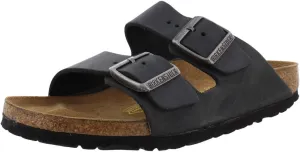 Birkenstock Arizona - Oiled Leather (Unisex) Black Oiled Leather EU 42 (US Men's 9-9.5, Women's 11-11.5) Narrow