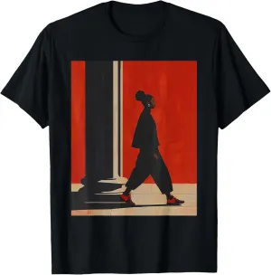 Black Girl Walking - Afro Style - Sneaker Fashion T-Shirt