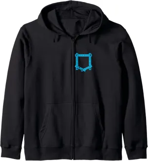 Blue Absolutely No Pocket Watching! Blue Graphic Zip Hoodie