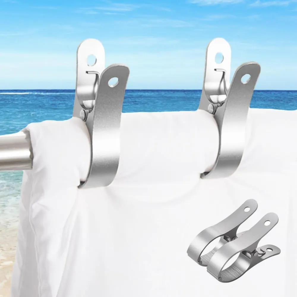 Boat Beach Towel Clips - Marine Stainless Steel Railing Large Clips, Storm Proof Clothespin for Beach Chair, RV, Stroller, Camping, 2 PCS