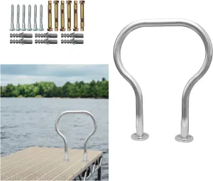 Boat Dock Boarding handrail, Safety Grab bar/Hand Railing for Marina, Dock, Deck, Boat, hot tub(24.0" H)