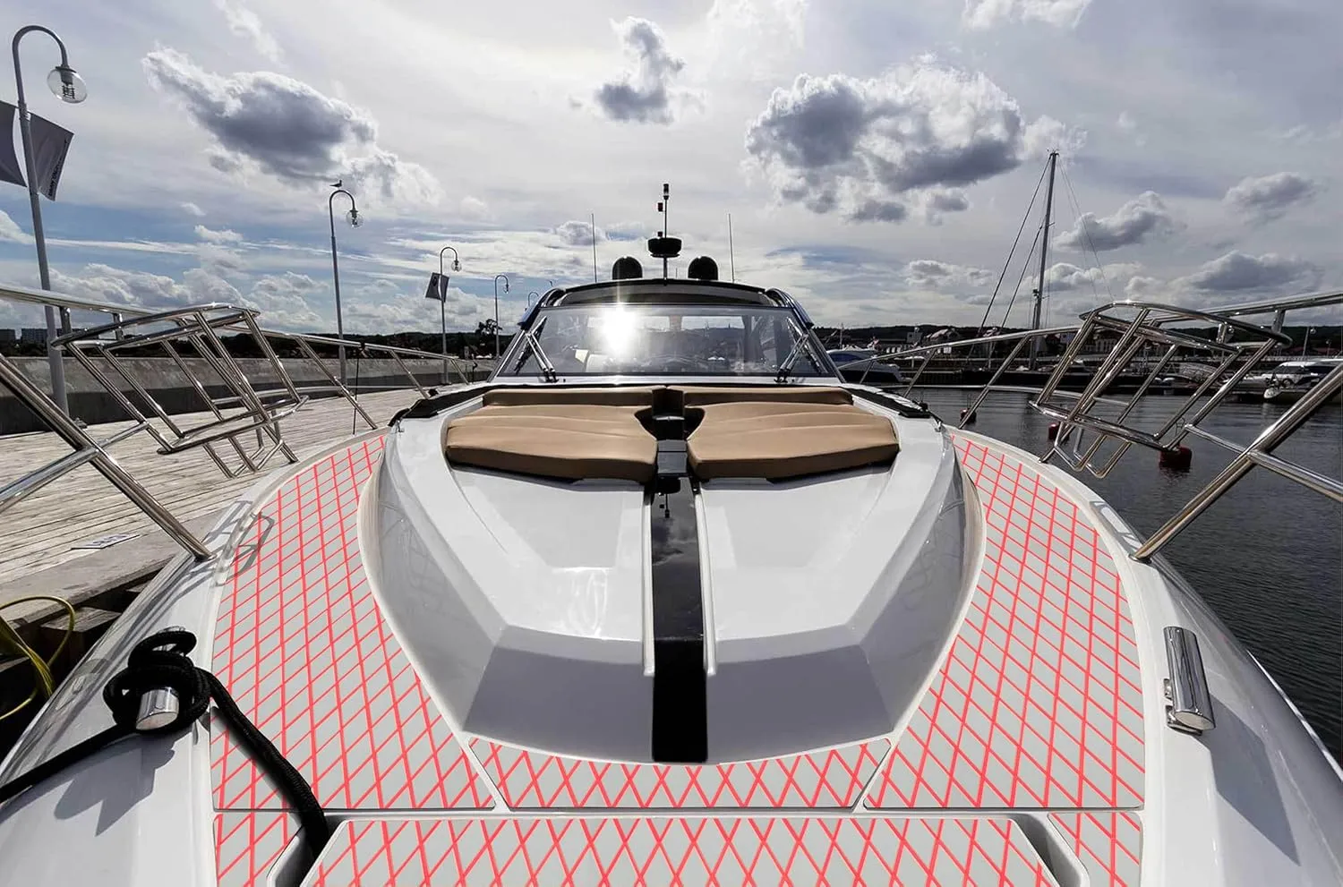 Boat Flooring EVA Foam Boat Decking Faux Teak Marine Sea Deck Non-Slip Mat for Decking Yacht Motorboat Fishing Boat Surfboard,102.4"/94.5"/86.6"/x 37.4"