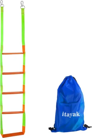 Boat Rope Ladder, 5 Step Heavy Duty Climbing Boat Ladder for Inflatable Boats, Fishing Boats, Sailboats, Kayaks, Tree Houses, and Outdoor Activities (5 Step)