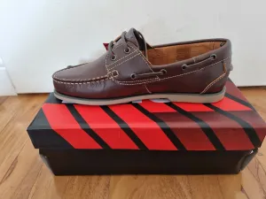 Boat Shoe by Dek - Brown Leather Lace Up Boat Shoes (M551B)