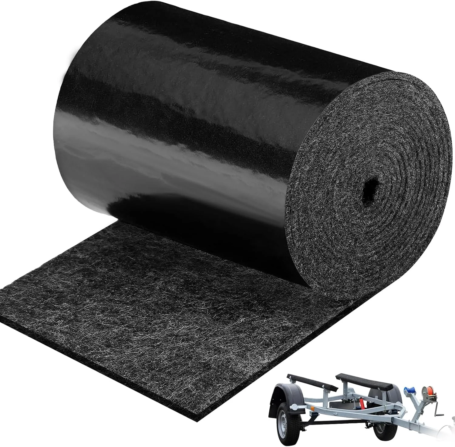 Boat Trailer Bunk Carpet - 13ft x 9inch 6mm Thick Marine Carpeting Covers with PVC for 2x4 Boat Lift Bunks, Bunk Board Runners Padding Mats Parts Accessories for Jet Ski