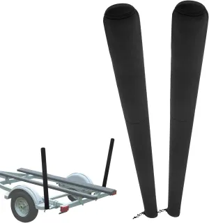 Boat Trailer Guide Pole Cover,Heavy Duty Neoprene Boat Trailer Capped Guide Protective Cover for Jet Ski Boat Sailboat Trailer Boat Trailer Capped Guide Pole Pad Covers 48 Inch,Black(Set of 2)