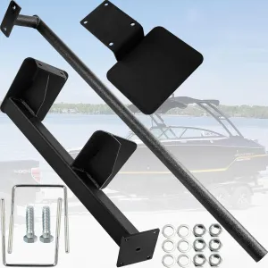 Boat Trailer Steps (3 Steps) with Handle Fit for Most Bass Boats, Pontoon Boats, Hunting Boats Fits 3'' and 3.5'' Tall Trailer Tongues Universal Fit