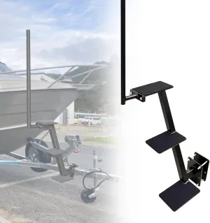 Boat Trailer with Safety Handle, 3 Step Heavy Duty Trailer Tongue Footrest for Pontoon & Bass Boats, 1102 lbs Capacity